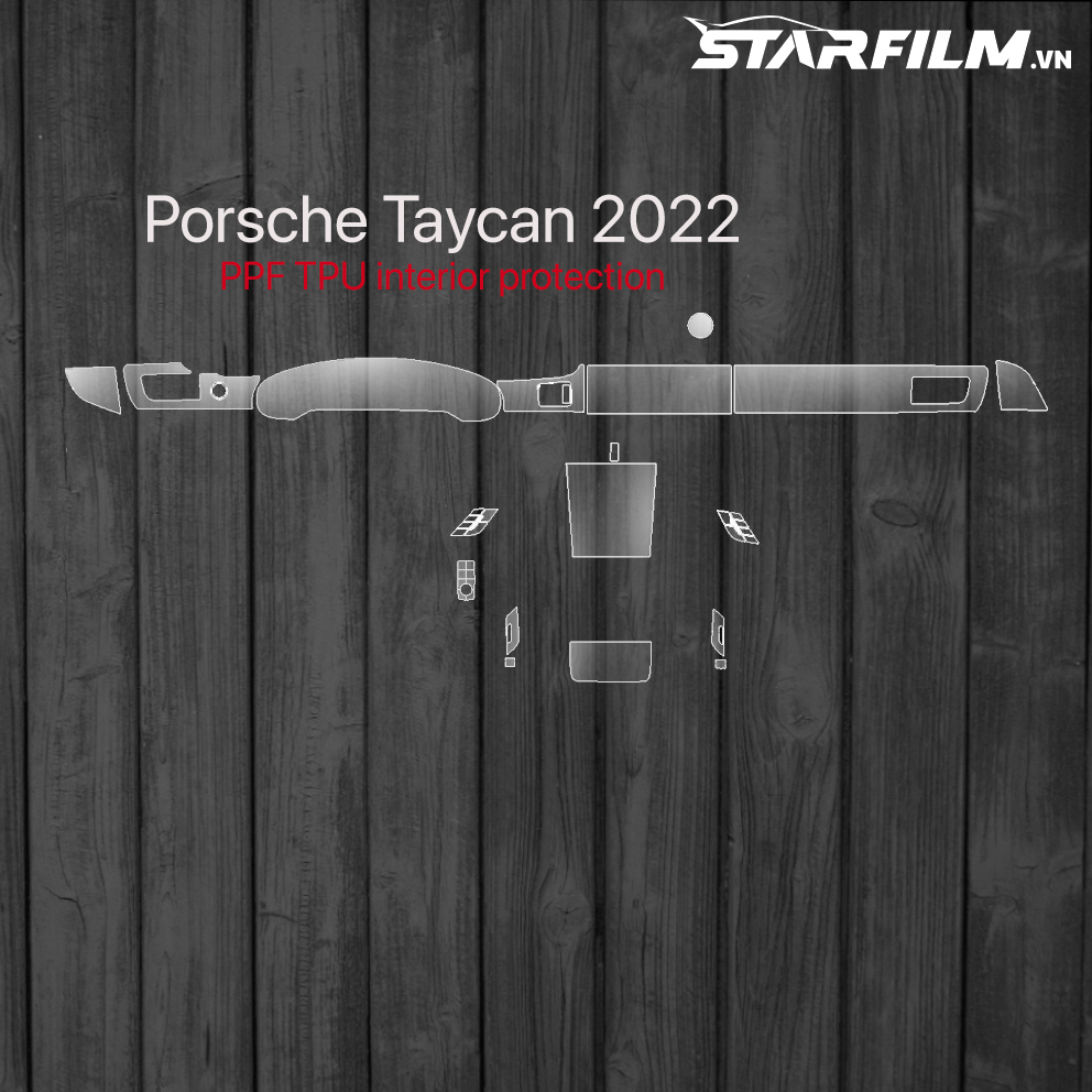Porsche Taycan 2022 PPF TPU nội thất chống xước tự hồi phục STAR FILM